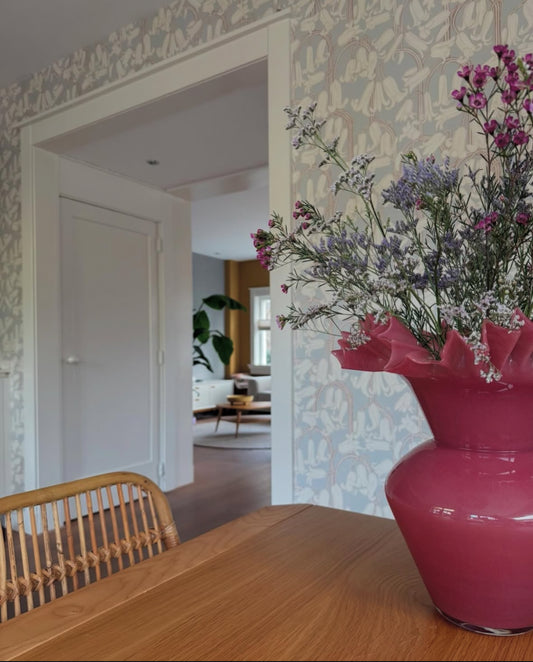 Summer Gray Wallpaper - Bluebells - Dusty Blue