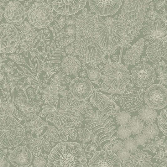 Summer Gray Tapete - August - Grün