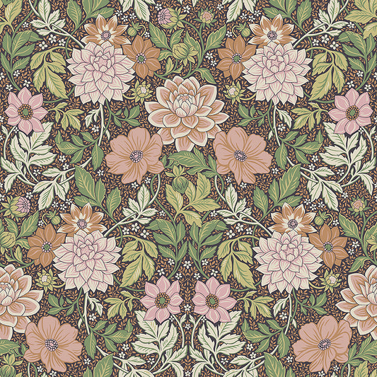 Borastapeter Wallpaper - Dahlia Garden 7693 - Brown & Green