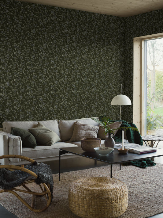 Borastapeter Behang - Bosbessen - Groen en Paars