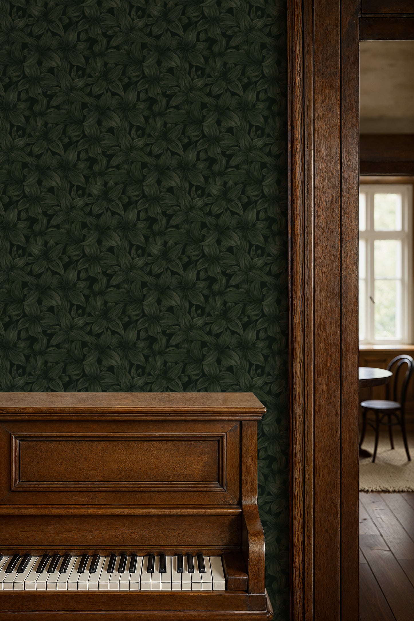 Summer Gray Wallpaper - Folia - Deep Green