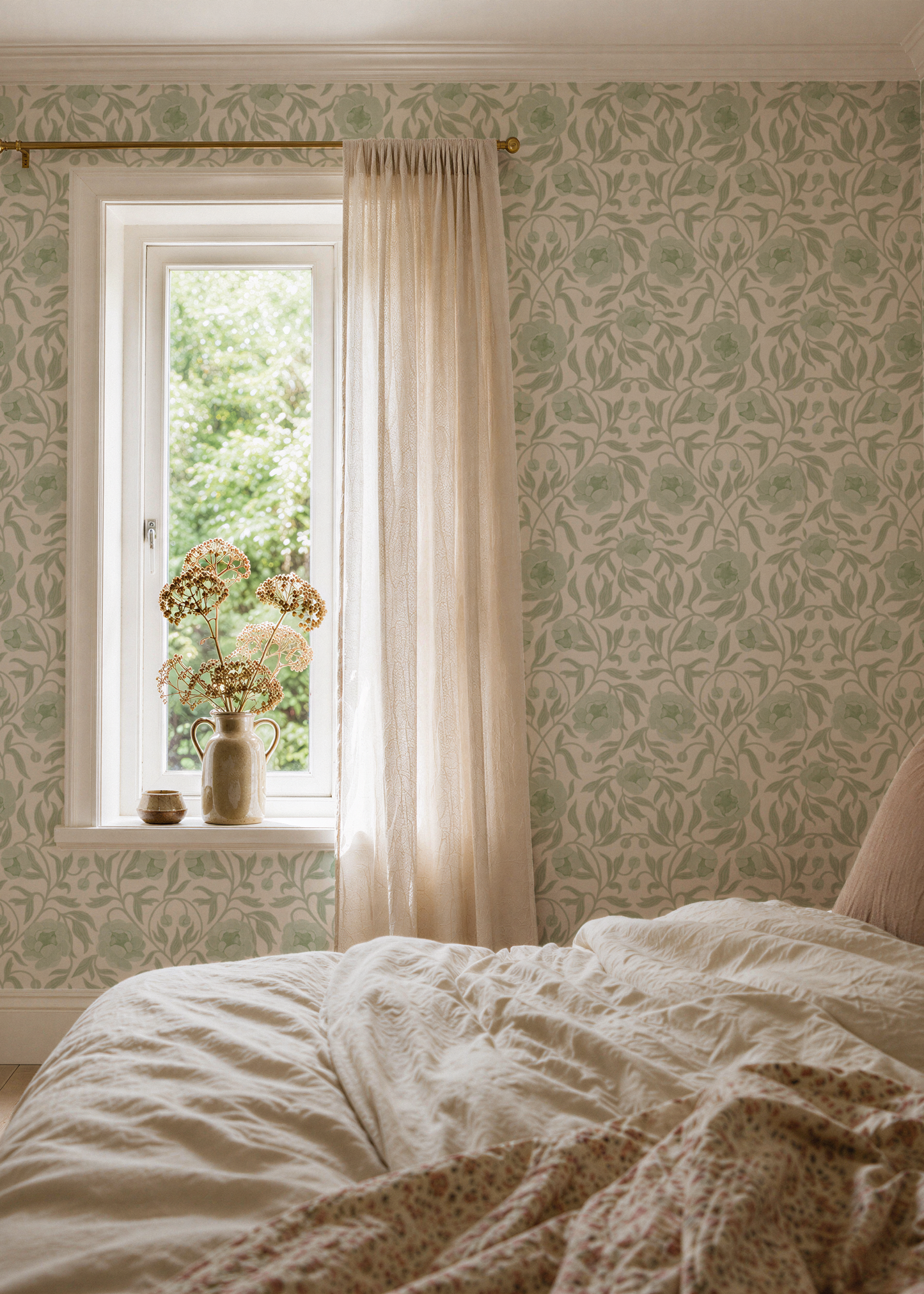 Peony - White & Green