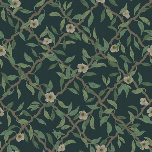 Summer Gray Tapete - Espalier - Mitternachtsblau