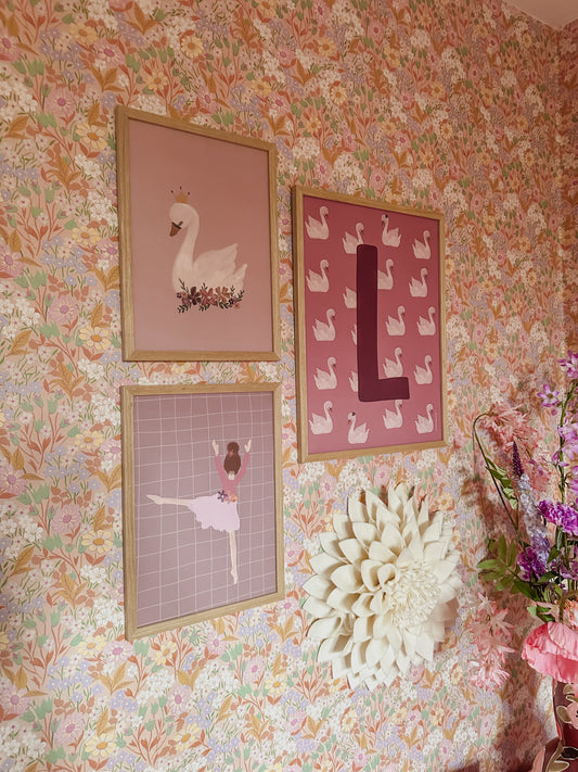 Summer Gray Wallpaper - Lola, Petit - Apricot