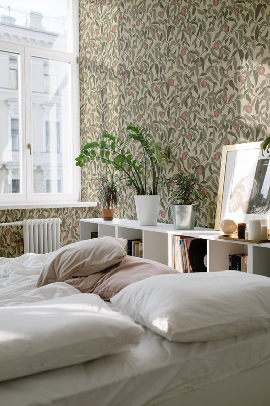 Summer Gray Behang - Lena - Sage