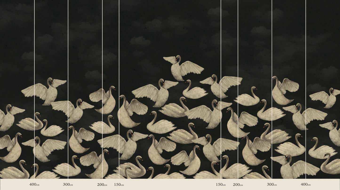 Night Swans - Charcoal