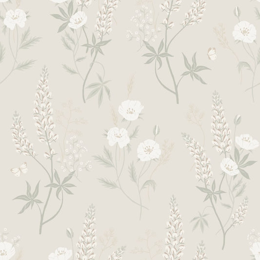 Sandberg Wallpaper - Emma, Linen - S10184