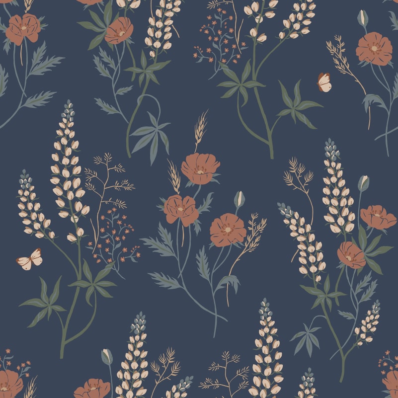 Sandberg Wallpaper - Emma, Classic Blue - S10185