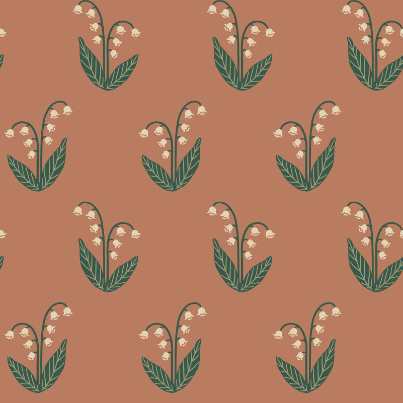 Sandberg Wallpaper - Lilly, Terracotta - S10636