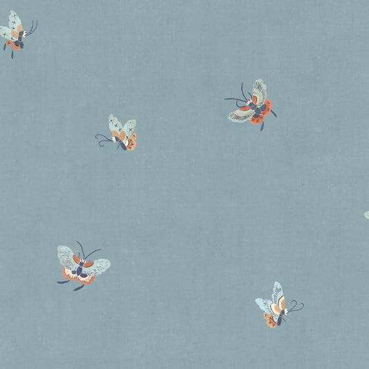 Sandberg Wallpaper - Butterflies - Misty Blue