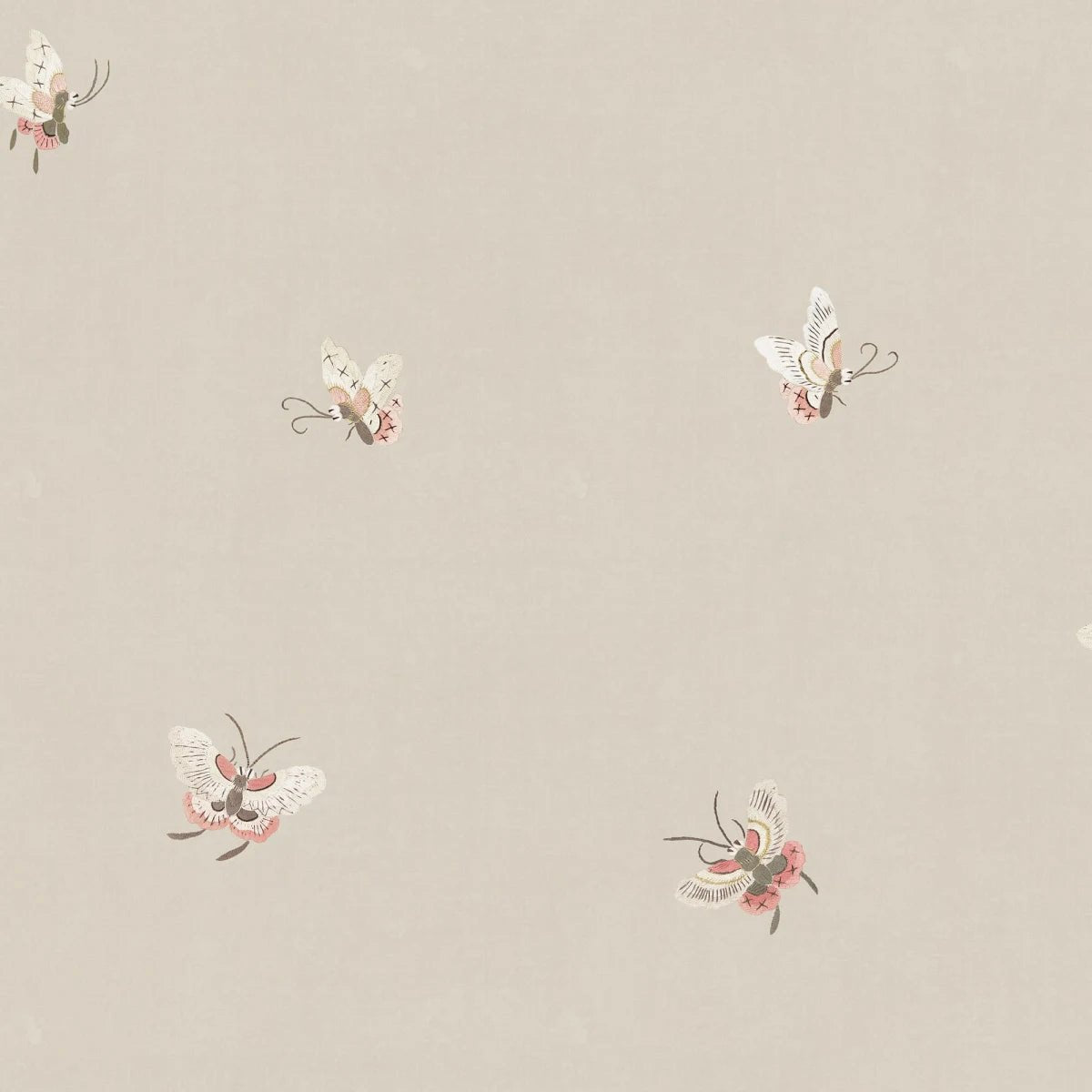 Sandberg Wallpaper - Butterflies - Sandstone