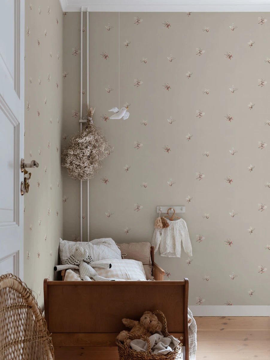Sandberg Wallpaper - Butterflies - Sandstone