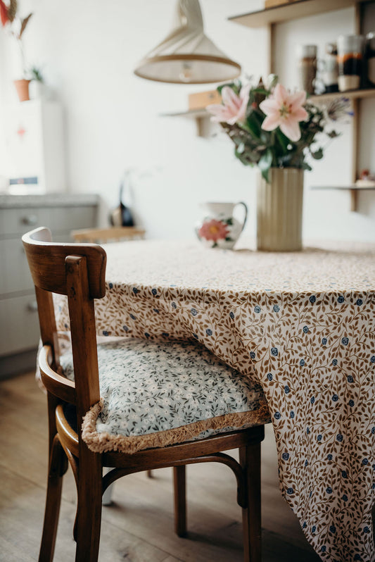 Tischdecke aus Leinen - Summer Gray - Kletterrose