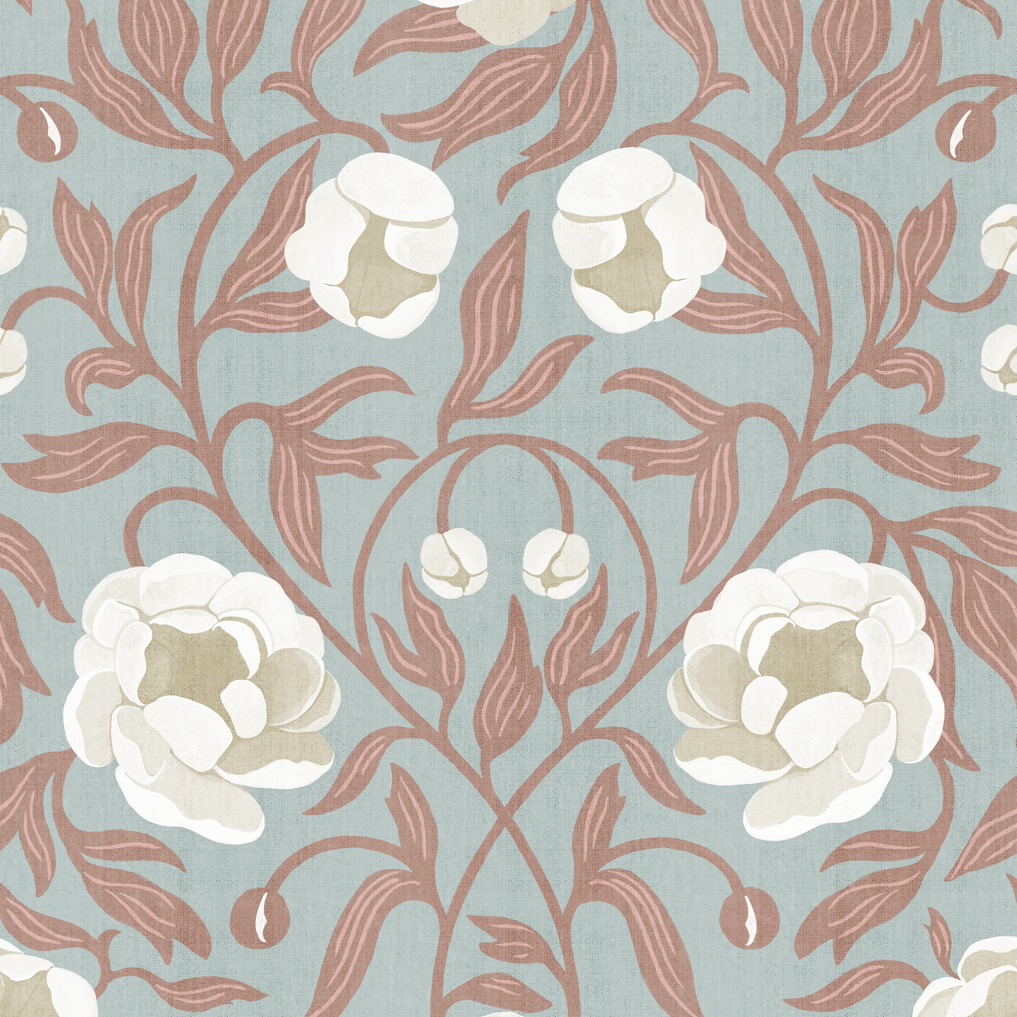 Peony - Blue & Brown