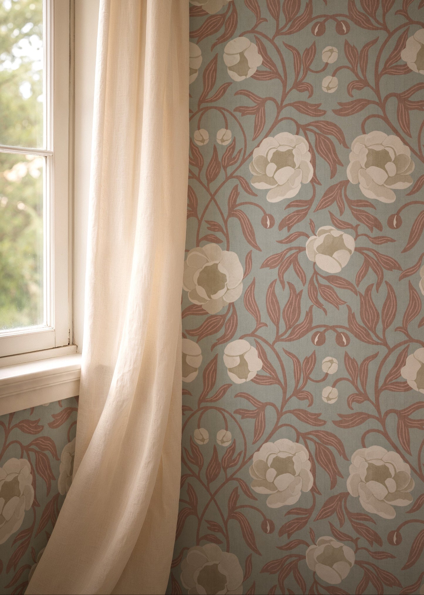 Peony - Blue & Brown