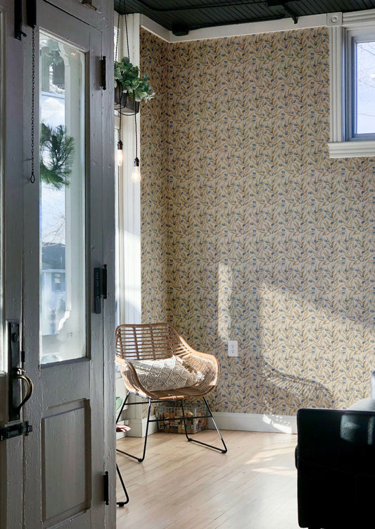 Summer Gray Wallpaper - Citrus - Blue