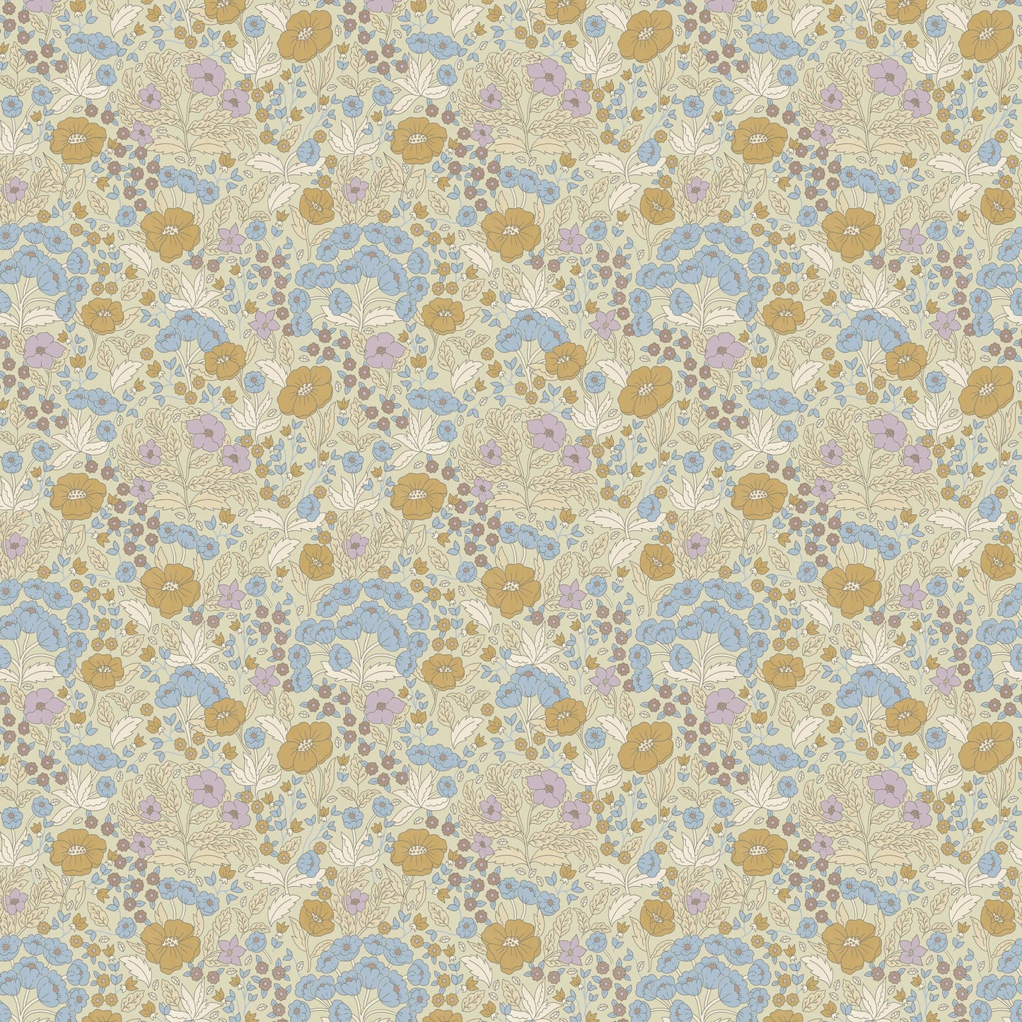 Summer Gray Tapet - Doris - Lilac & Mustard (UDSALG)