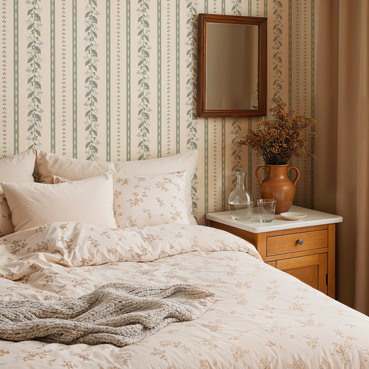 Tapete Streifen - Luna - Grün