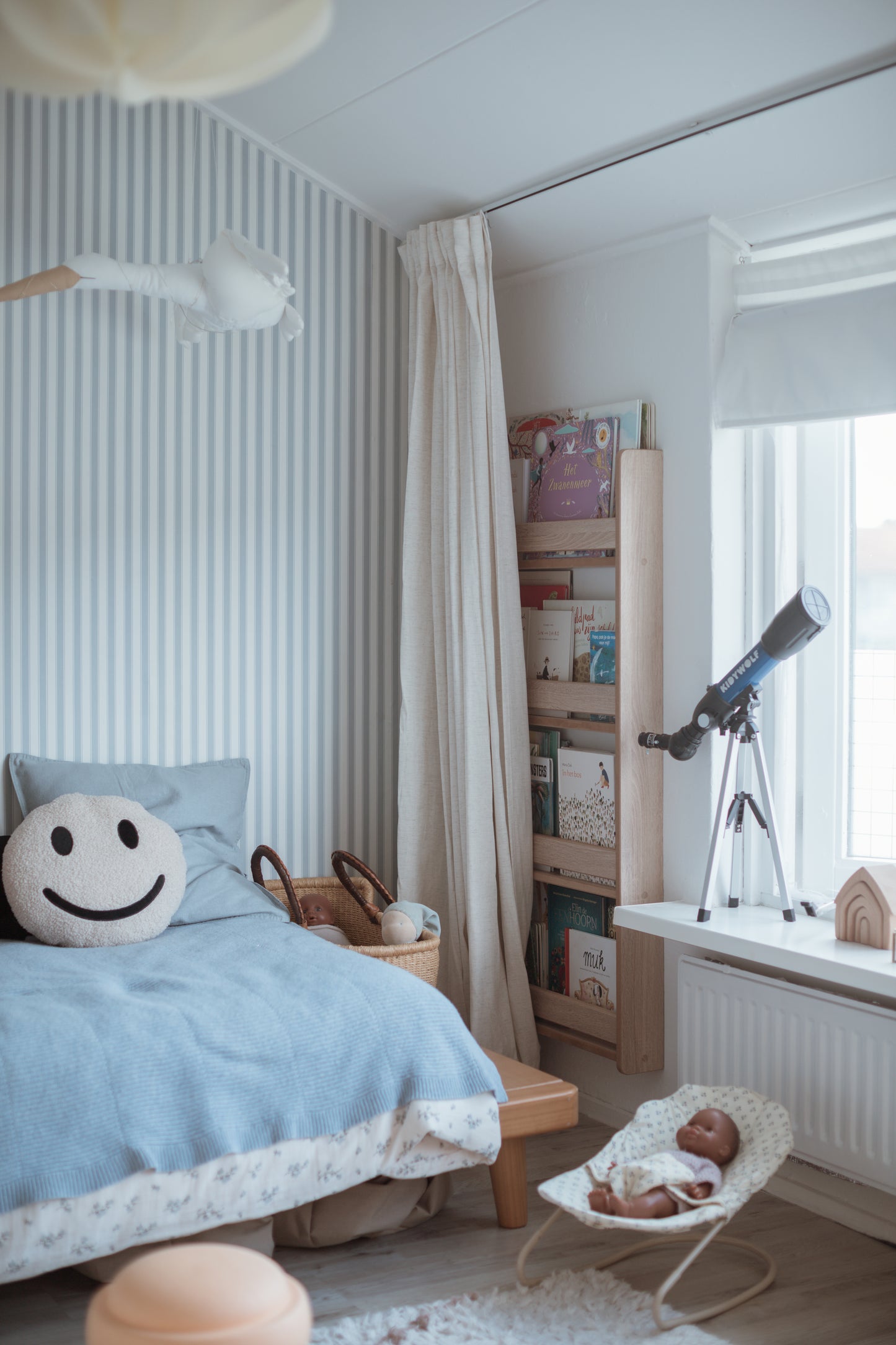 Behang Strepen - Frans - Blauw