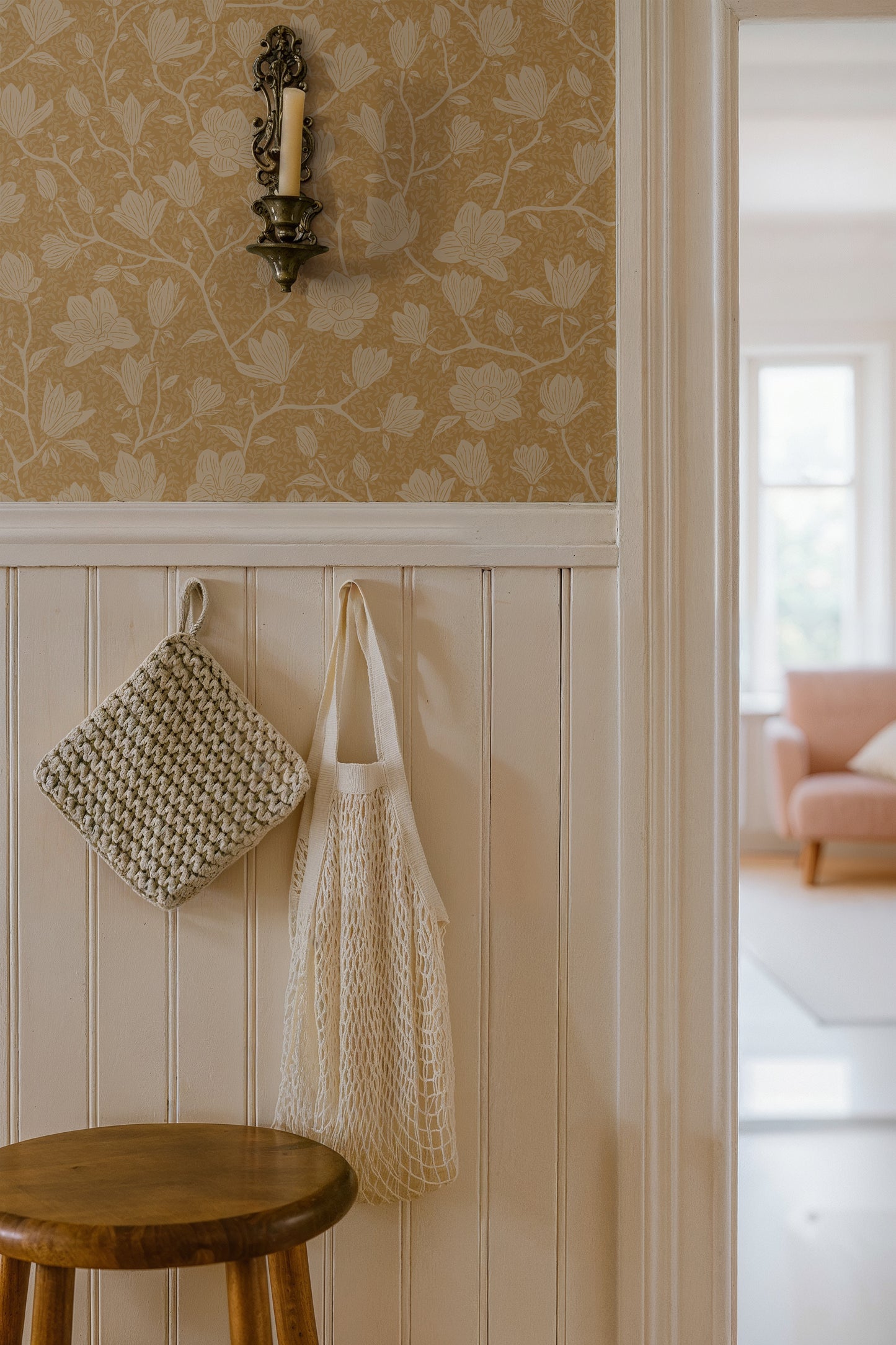 Summer Gray Wallpaper - Noah - Mustard