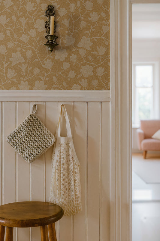 Summer Gray Wallpaper - Noah - Mustard