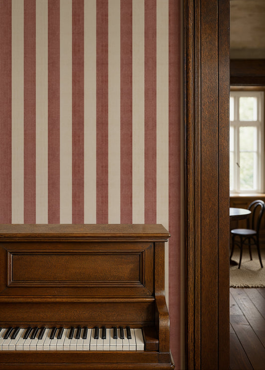 Linen Stripes, Clay Rose