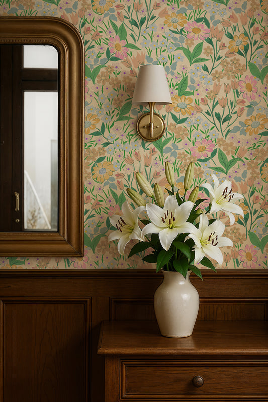 Summer Gray Wallpaper - Lola - Fern