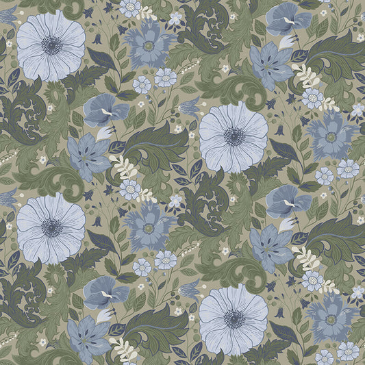 Midbec Wallpaper - Victor Garden - Blue / Green 13134