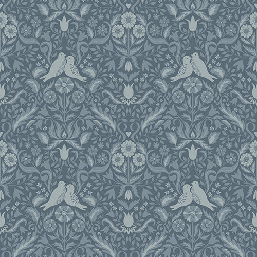 Midbec Wallpaper - Birds & Flowers 'Niki' - Blue