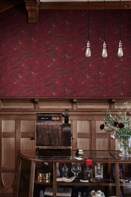 Marmeren behang - Marion Red