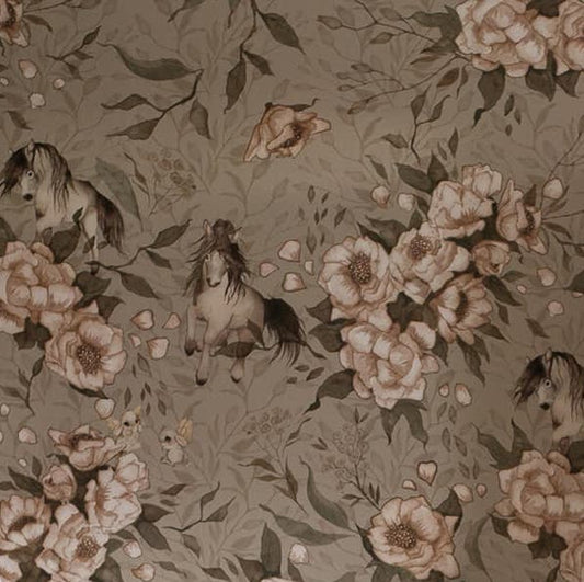 Wandtapete für das Kinderzimmer - Ponys für Hollie - Hellgrün