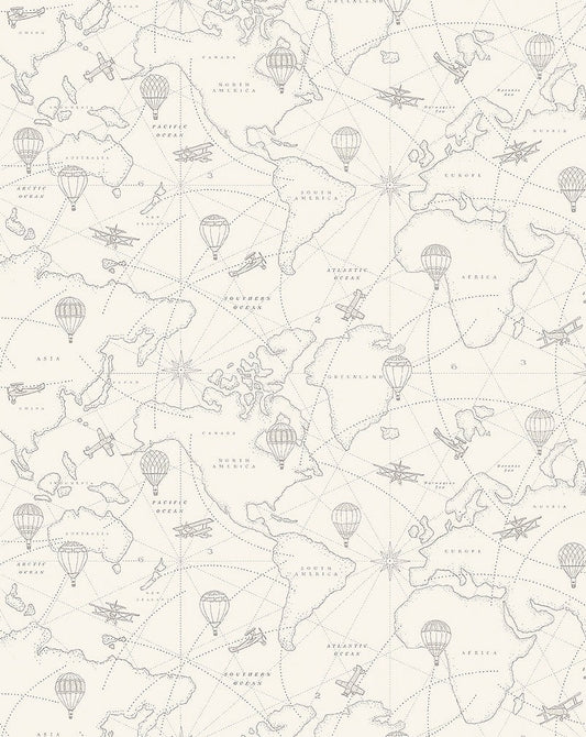 Borastapeter Behang - Adventures - Crème & Grijs