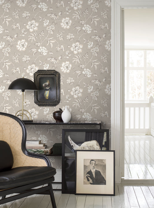 Borastapeter Wallpaper - Camille - White & Grey