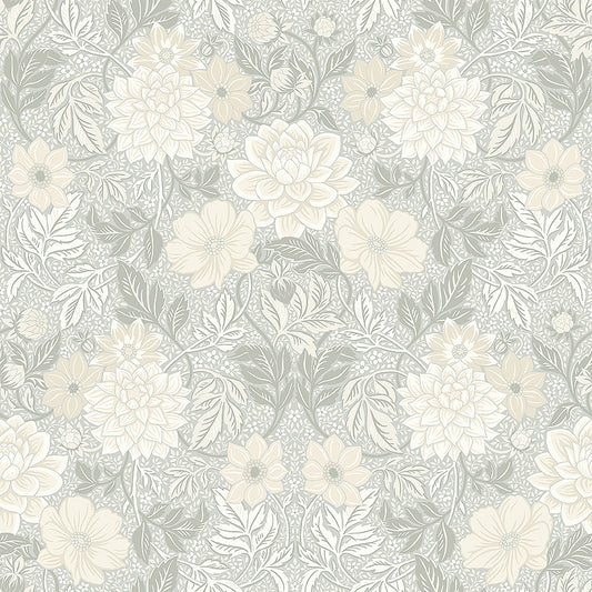 Borastapeter Behang - Dahlia Garden - Beige & Wit