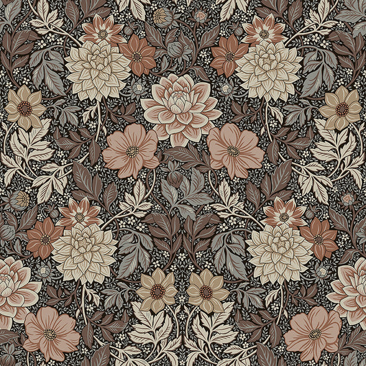 Borastapeter Wallpaper - Dahlia Garden 7689 - Dark brown