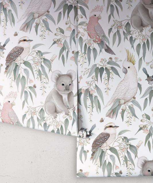 Wandtapete für das Kinderzimmer - Bush Babies von Fleur Harris - Gardenia