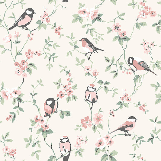 Borastapeter behang Vogels - roze