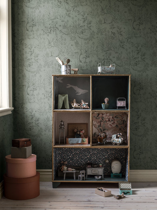 Kwekerij Behang - Forest Friends - Groen & Zwart