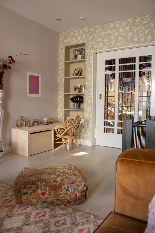 Blumen-Tapete - Granatapfel - Gold