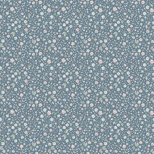 Borastapeter Tapete - Jasmin - Blaue Blumen