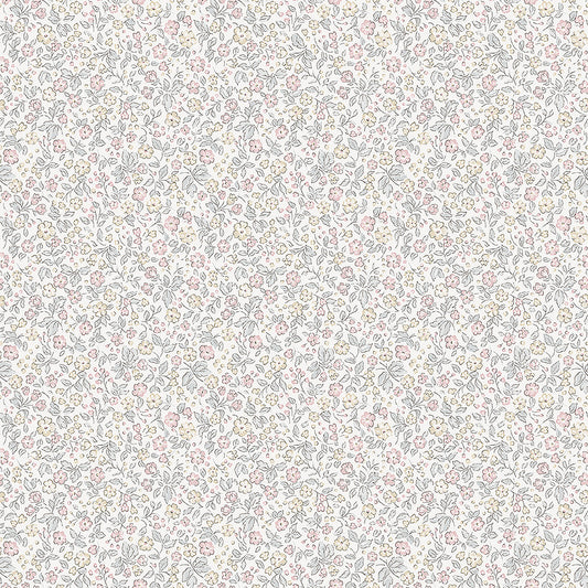 Borastapeter Tapete - Jasmin - Pink & Gelbe Blumen