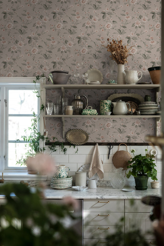 Borastapeter Wallpaper - Laura's Cottage - Dusty Pink