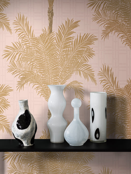 Behang - Copacabana Boom - Roze Achtergrond