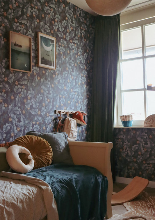 Peel & Stick Wallpaper - Ranunculus - Midnight Blue