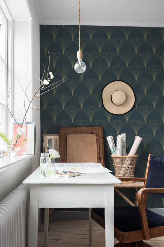 Geometrisch Behang - Geometrisch Patroon - Blauw