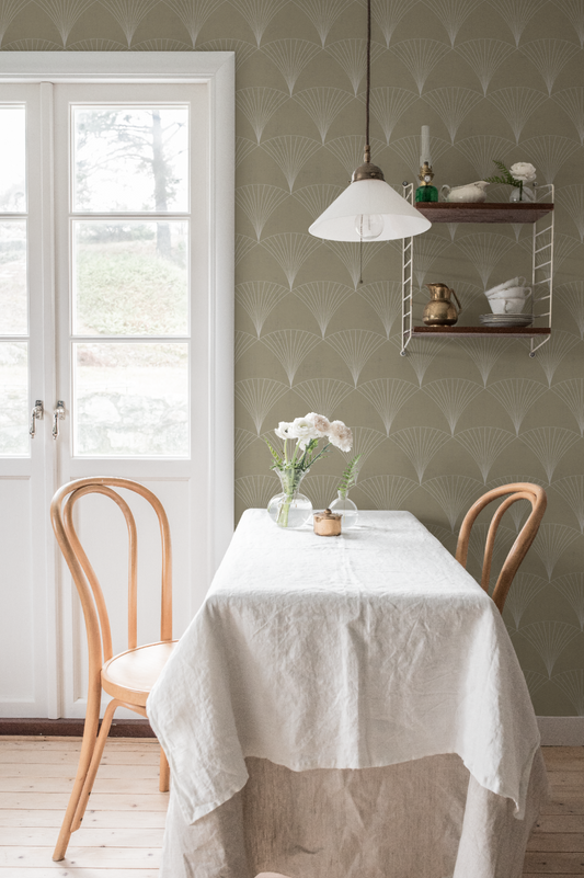 Geometrisch Behang - Geometrisch Patroon - Beige