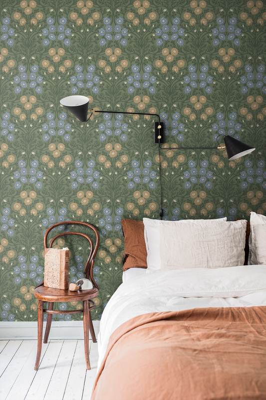 Midbec wallpaper  - Bellis - dark green