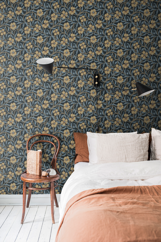 Midbec Wallpaper - Poppy - Blue 28029