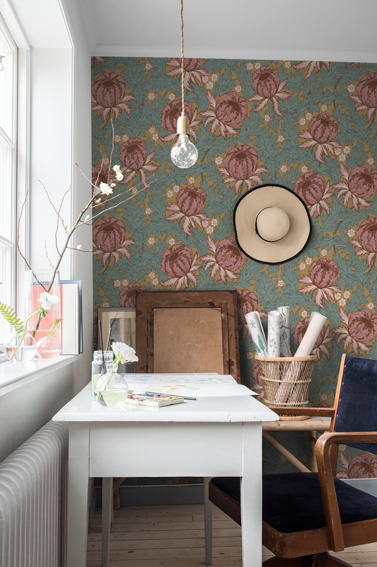 Midbec Wallpaper - Arthur - Apricot Orange