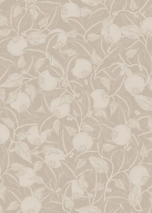 Floral Wallpaper - Pomegranate - Stone Beige